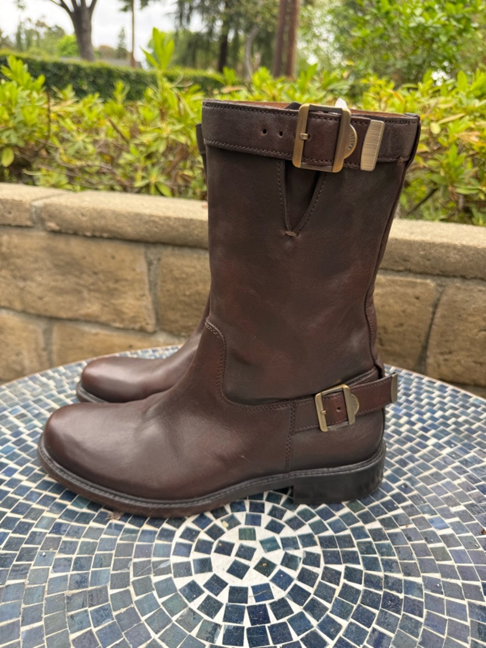 Y2K Bally Leather Brown Buckle Boots